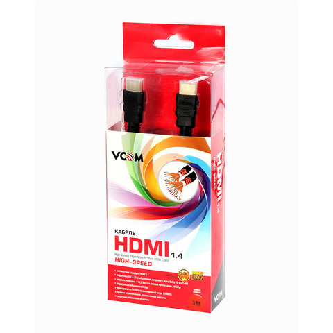Купить Кабель VCOM HDMI ver.1.4, 3м магазина stels.market.