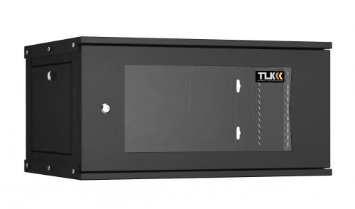 Купить Шкаф сетевой настенный разборный 19" TLK TWI-066045-R-G-BK, 6U 600*303*450 мм, стекл. дверь, черный магазина stels.market.